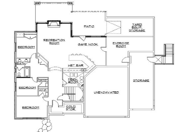 Dream House Plan - European Floor Plan - Lower Floor Plan #5-369