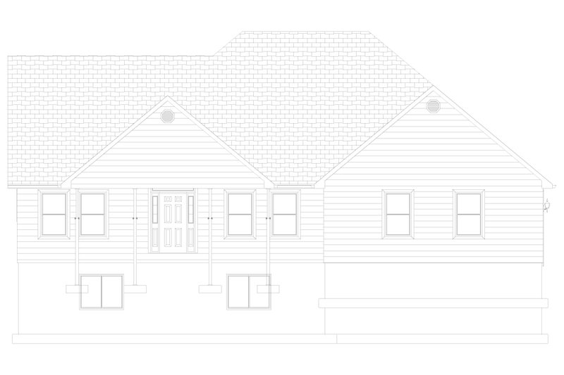 House Blueprint - Exterior - Front Elevation 4 for Ranch House Plan #1060-376 - 3 bed, 2.5 bath