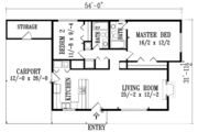Adobe / Southwestern Style House Plan - 2 Beds 2 Baths 1060 Sq/Ft Plan #1-1046 