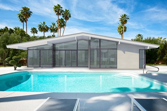 Exterior - Front Elevation 8 for Modern House Plan #438-1 - 3 bed, 2 bath