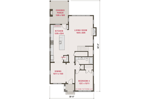 Floor Plan - Main Floor for Tudor House Plan #461-98 - 4 bed, 3 bath