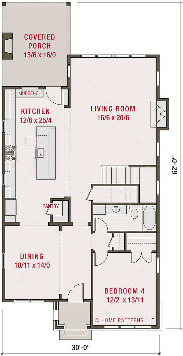 Dream House Plan - Tudor Floor Plan - Main Floor Plan #461-98