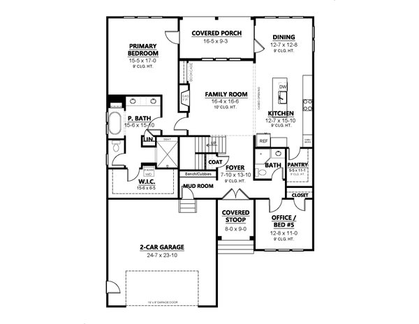 Craftsman Floor Plan - Main Floor Plan #1080-27