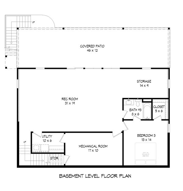 Architectural House Design - Barndominium Floor Plan - Lower Floor Plan #932-264