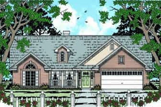Exterior - Front Elevation for Traditional House Plan #42-288 - 3 bed, 2 bath