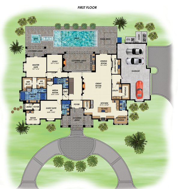 Contemporary Floor Plan - Main Floor Plan #548-46