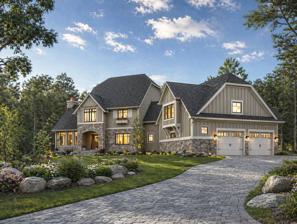 Exterior - Front Elevation 2 for European House Plan #928-102 - 3 bed, 2.5 bath