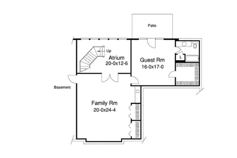 Dream House Plan - Floor Plan - Lower Floor for Ranch House Plan #57-307 - 3 bed, 2.5 bath