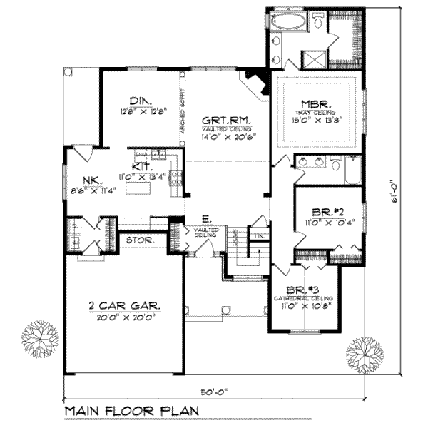 House Plan Design - European Floor Plan - Main Floor Plan #70-205