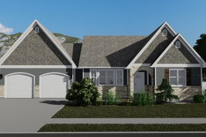Cottage Exterior - Front Elevation Plan #1060-64
