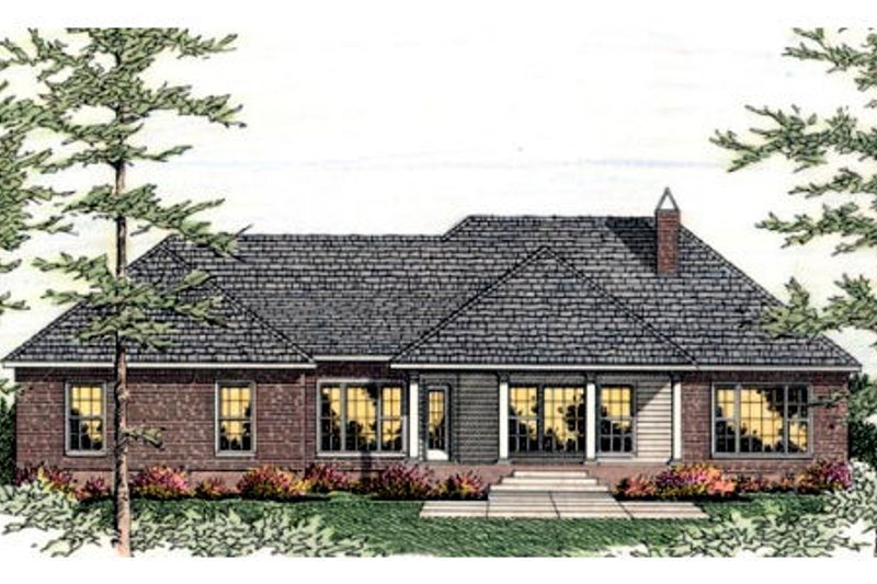 Dream House Plan - Exterior - Rear Elevation for European House Plan #406-131 - 3 bed, 2 bath