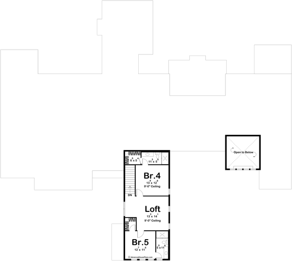 Modern Floor Plan - Upper Floor Plan #455-450