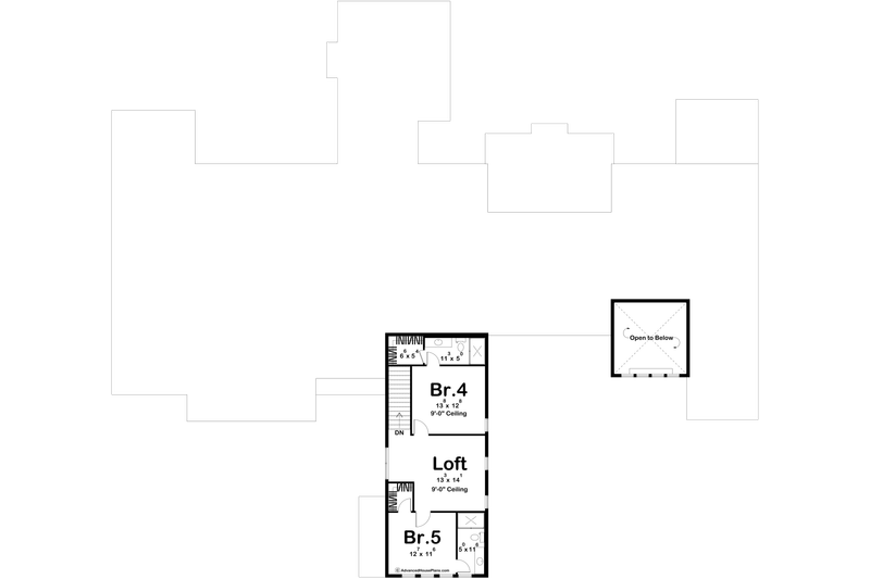 House Design - Floor Plan - Upper Floor for Modern House Plan #455-450 - 5 bed, 4.5 bath