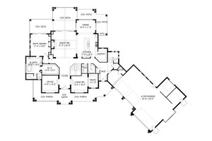 Floor Plan - Main Floor for Craftsman House Plan #920-98 - 6 bed, 6 bath