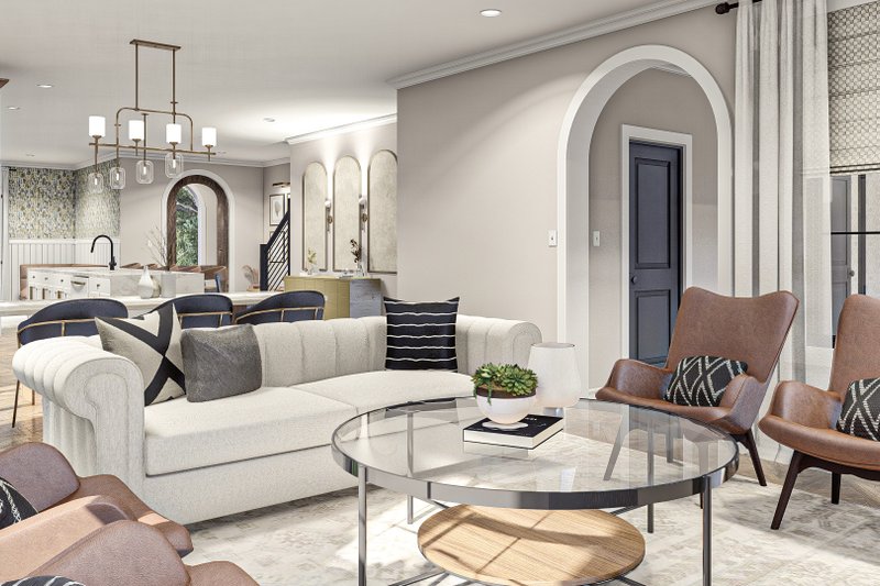 House Blueprint - Interior - Family Room 1 for Modern House Plan #455-658 - 4 bed, 3.5 bath