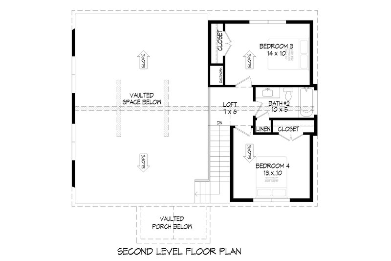 Architectural House Design - Floor Plan - Upper Floor for Southern House Plan #932-846 - 3 bed, 2.5 bath