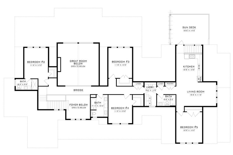 Architectural House Design - Floor Plan - Upper Floor for Craftsman House Plan #1086-15 - 4 bed, 3 bath