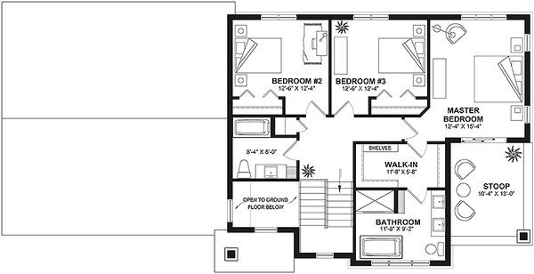 Architectural House Design - Farmhouse Floor Plan - Upper Floor Plan #23-2782
