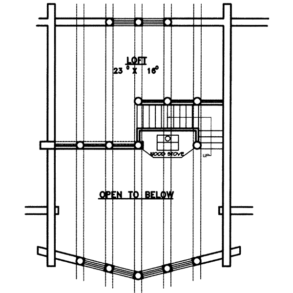 House Blueprint - Log Floor Plan - Upper Floor Plan #117-404