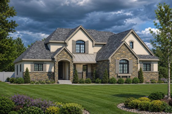 Exterior - Front Elevation 3 for Traditional House Plan #20-2126 - 4 bed, 3.5 bath