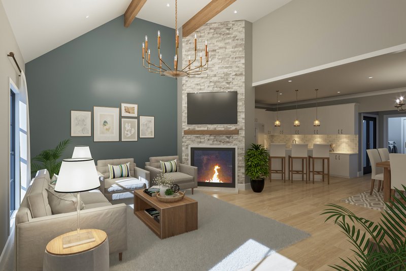 Home Plan - Interior - Family Room for Farmhouse House Plan #45-633 - 3 bed, 2.5 bath