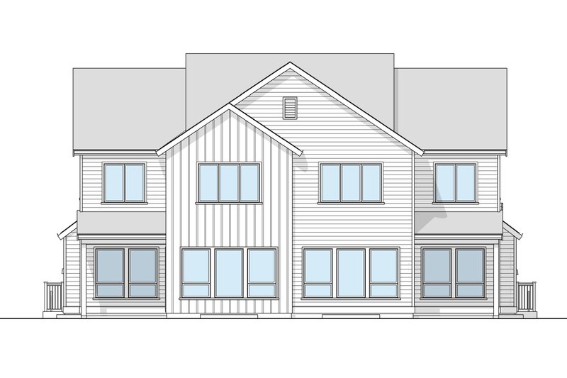 Home Plan - Exterior - Rear Elevation 2 for Farmhouse House Plan #1114-29 - 8 bed, 4 bath