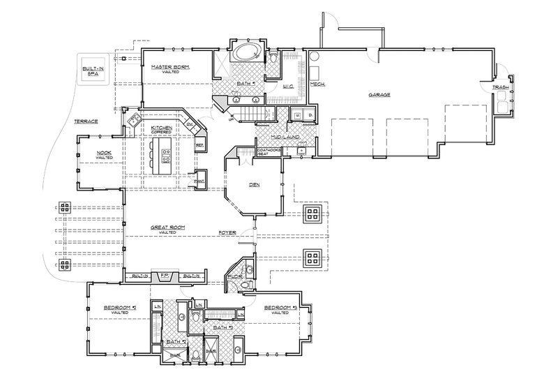 Craftsman Style House Plan - 4 Beds 4 Baths 3691 Sq/Ft Plan #892-4 ...