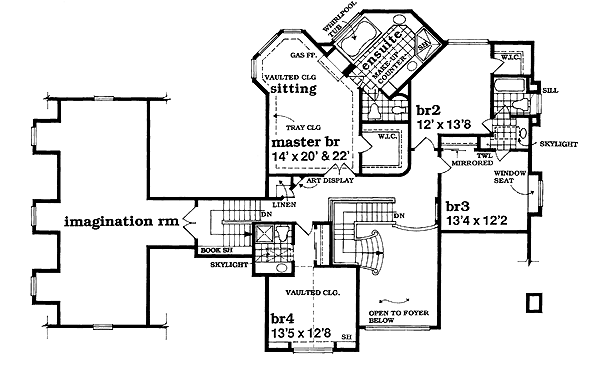 European Floor Plan - Upper Floor Plan #47-320