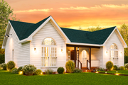 Farmhouse Style House Plan - 3 Beds 2 Baths 1314 Sq/Ft Plan #54-612 