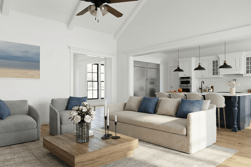 Architectural House Design - Interior - Family Room 2 for Farmhouse House Plan #923-458 - 3 bed, 3.5 bath