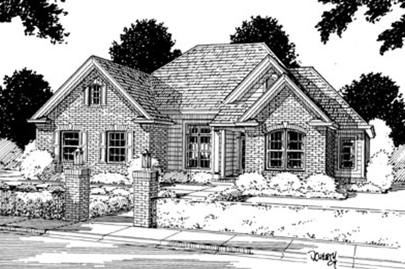 Architectural House Design - Traditional Exterior - Front Elevation Plan #20-116