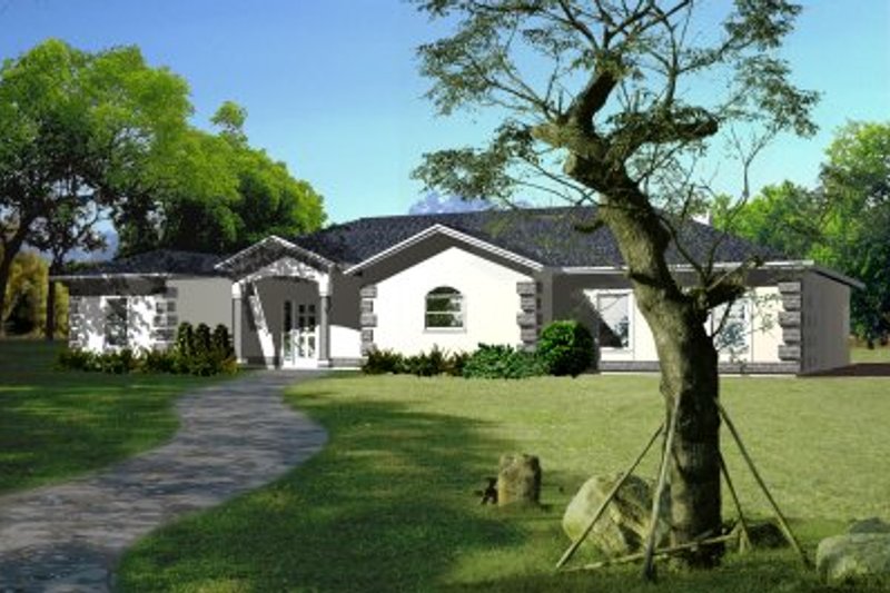 Home Plan - Adobe / Southwestern Exterior - Front Elevation Plan #1-461