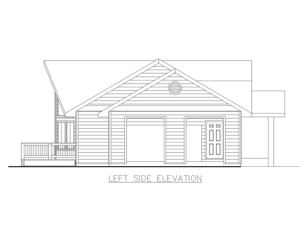 Exterior - Other Elevation for Ranch House Plan #117-1105 - 2 bed, 2 bath