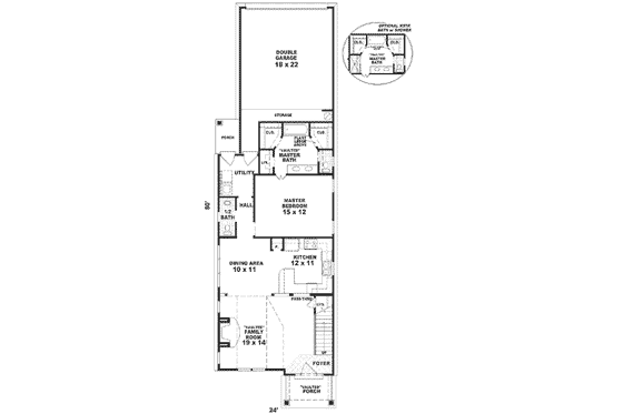 Floor Plan - Main Floor for Southern House Plan #81-134 - 3 bed, 2.5 bath