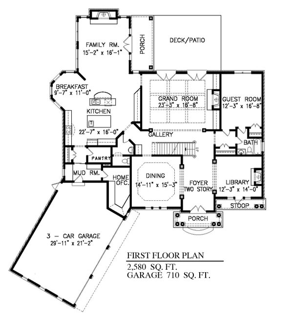 Home Plan - Traditional Floor Plan - Main Floor Plan #54-567