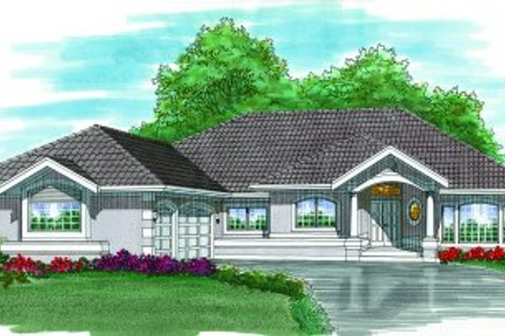 Exterior - Front Elevation for European House Plan #47-415 - 3 bed, 2.5 bath