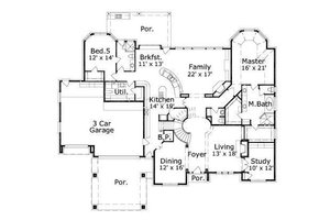 Floor Plan - Main Floor for European House Plan #411-734 - 5 bed, 5.5 bath