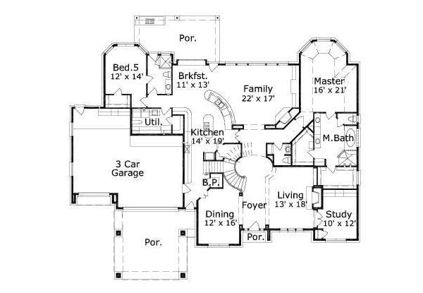 European Floor Plan - Main Floor Plan #411-734