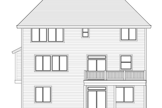 Exterior - Rear Elevation for Craftsman House Plan #53-472 - 4 bed, 3 bath