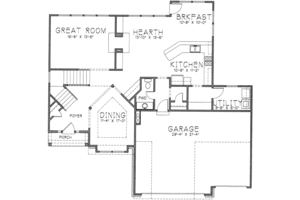 Floor Plan - Main Floor for European House Plan #6-221 - 4 bed, 3.5 bath