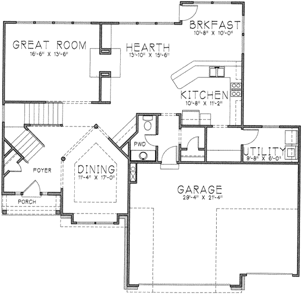 European Floor Plan - Main Floor Plan #6-221
