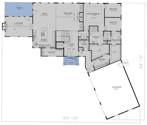 House Plan Design - Craftsman Floor Plan - Main Floor Plan #437-121