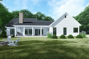 Exterior - Rear Elevation for Country House Plan #923-128 - 3 bed, 2 bath