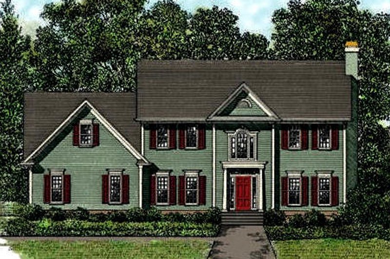 House Blueprint - Colonial Exterior - Front Elevation Plan #56-145