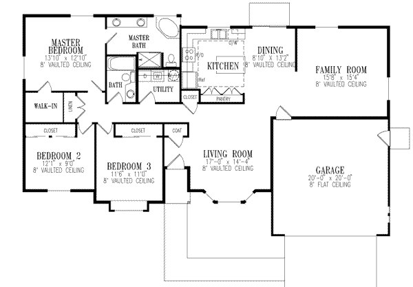 Home Plan - Adobe / Southwestern Floor Plan - Main Floor Plan #1-338