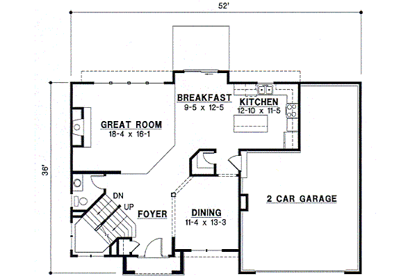 Traditional Floor Plan - Main Floor Plan #67-500