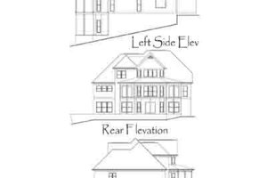 Exterior - Rear Elevation 1 for Traditional House Plan #71-112 - 3 bed, 2.5 bath
