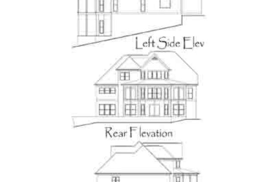 Exterior - Rear Elevation 1 for Traditional House Plan #71-112 - 3 bed, 2.5 bath