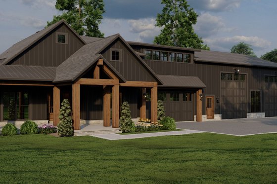 Exterior - Front Elevation 4 for Farmhouse House Plan #923-370 - 4 bed, 2.5 bath