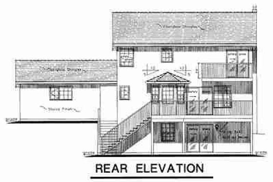 Exterior - Rear Elevation for Traditional House Plan #18-9135 - 3 bed, 1.5 bath
